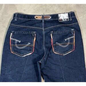 Y2K Red Ape Streetwear Graphic Denim Jeans Mens 40x32 Baggy Wide Leg Embroidered
